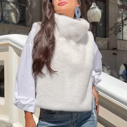 Light Luxury Plush Vest Women's High-grade Warm