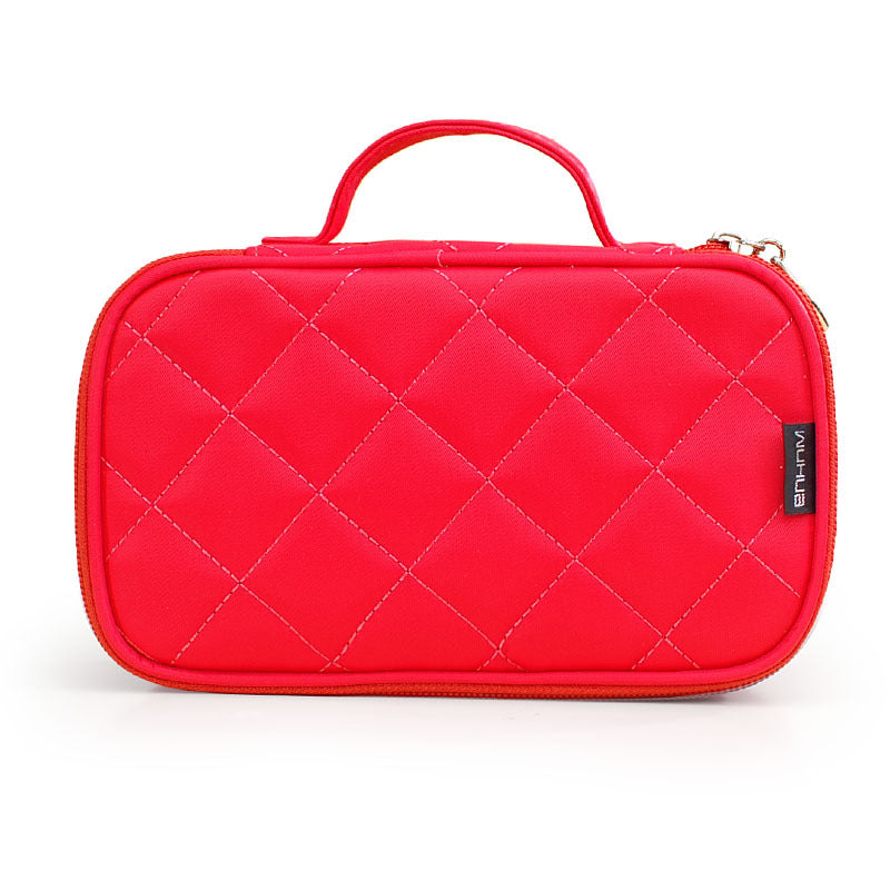 Double waterproof portable cosmetic bag