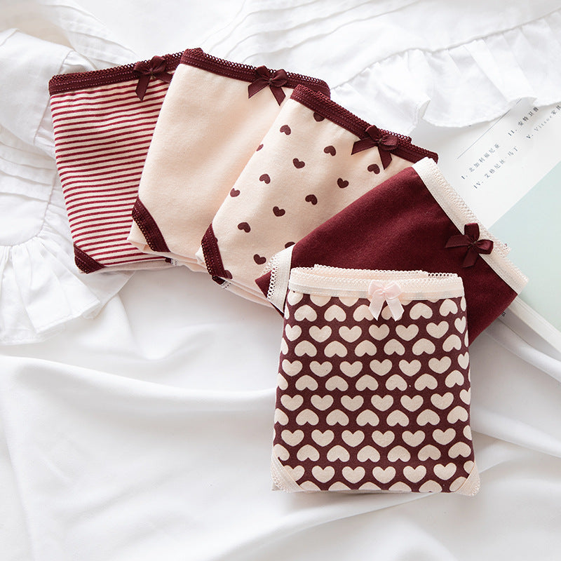 Women's Fashion Casual Cute Print Cotton Inner Crotch Panties