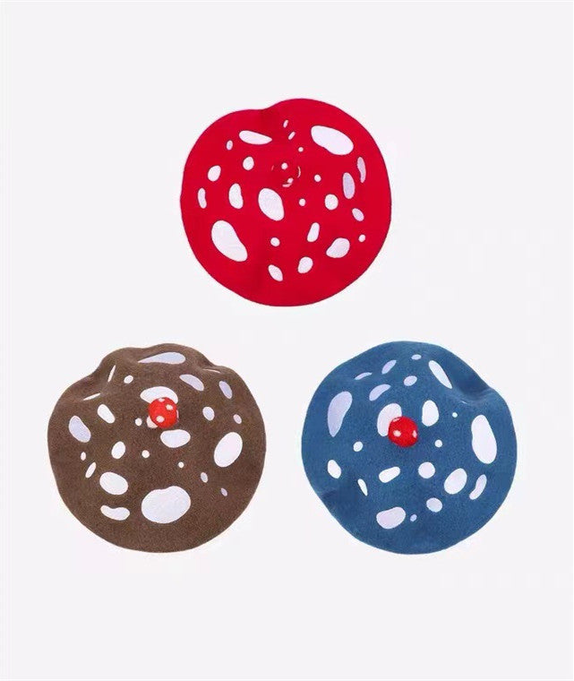 Women's Autumn And Winter Korean Version Versatile Mushroom Hat Embroidery