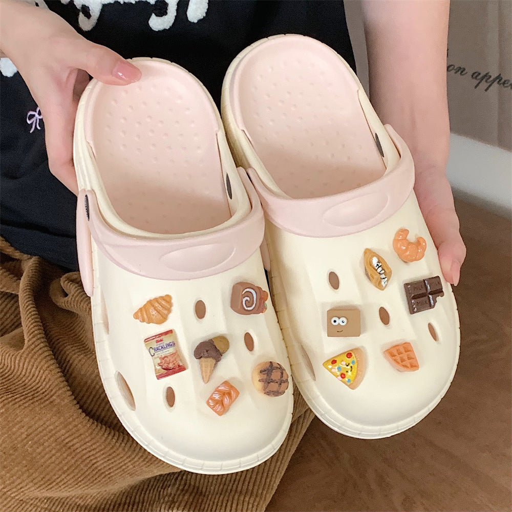 Women's Outer Fashion Premium Ice Cream Pizza Hole Shoes