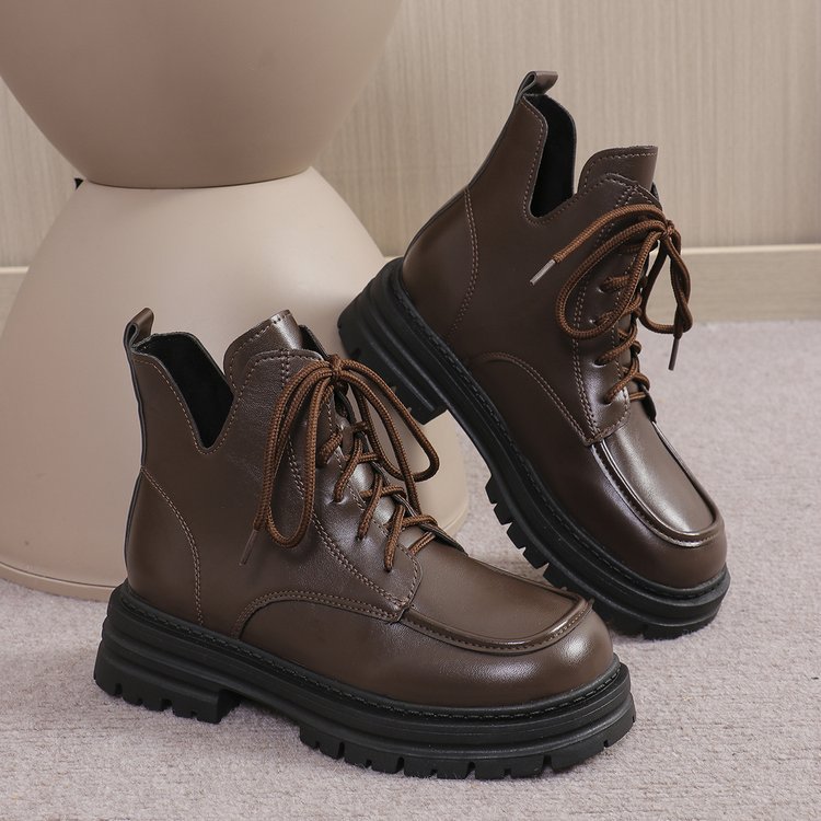 New Platform Cross Strap Solid Color Women's Boots