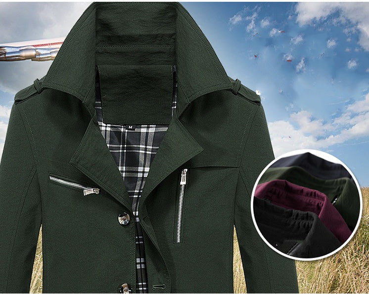 Solid Color Casual Fashion Workwear Lapel Jacket Men