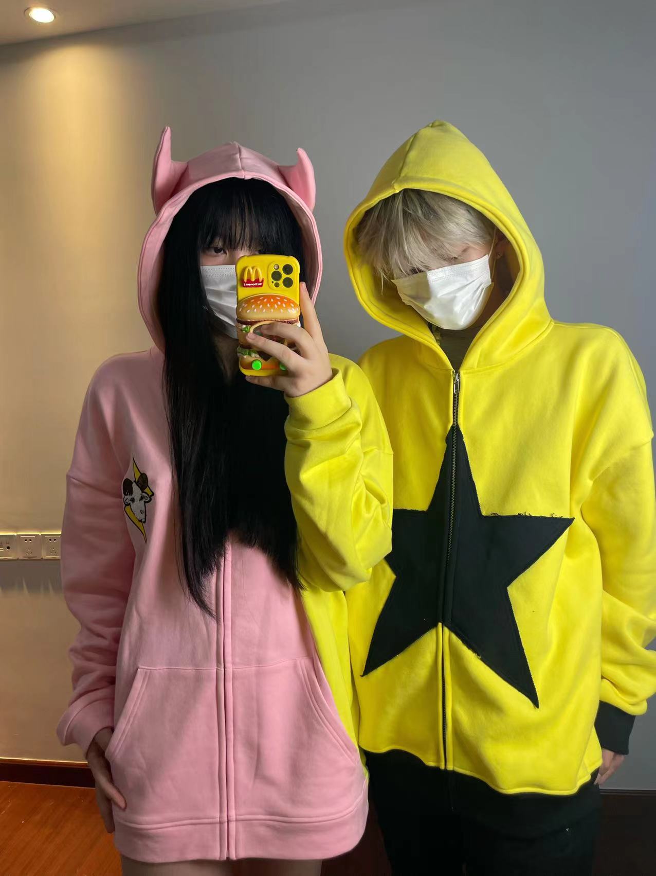 Women's Hooded Zipper Detachable Tail Sweater