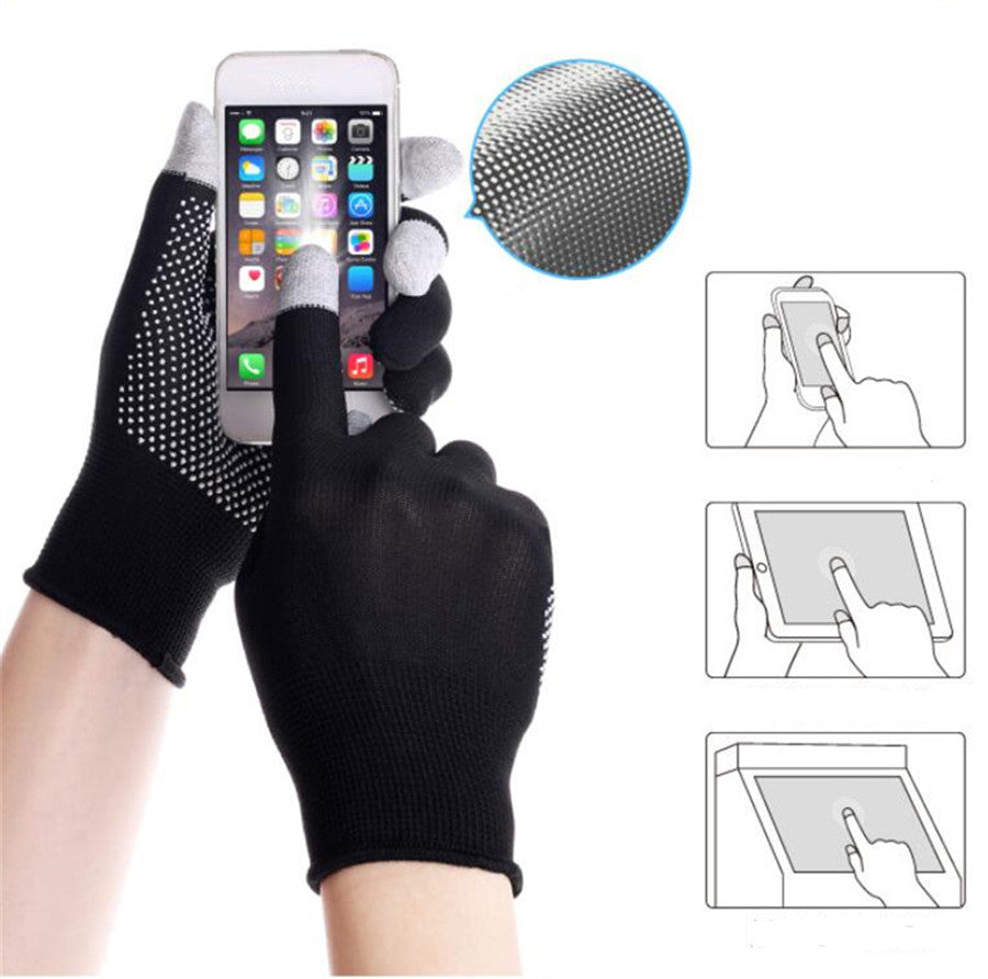 Breathable and antiskid touch screen gloves