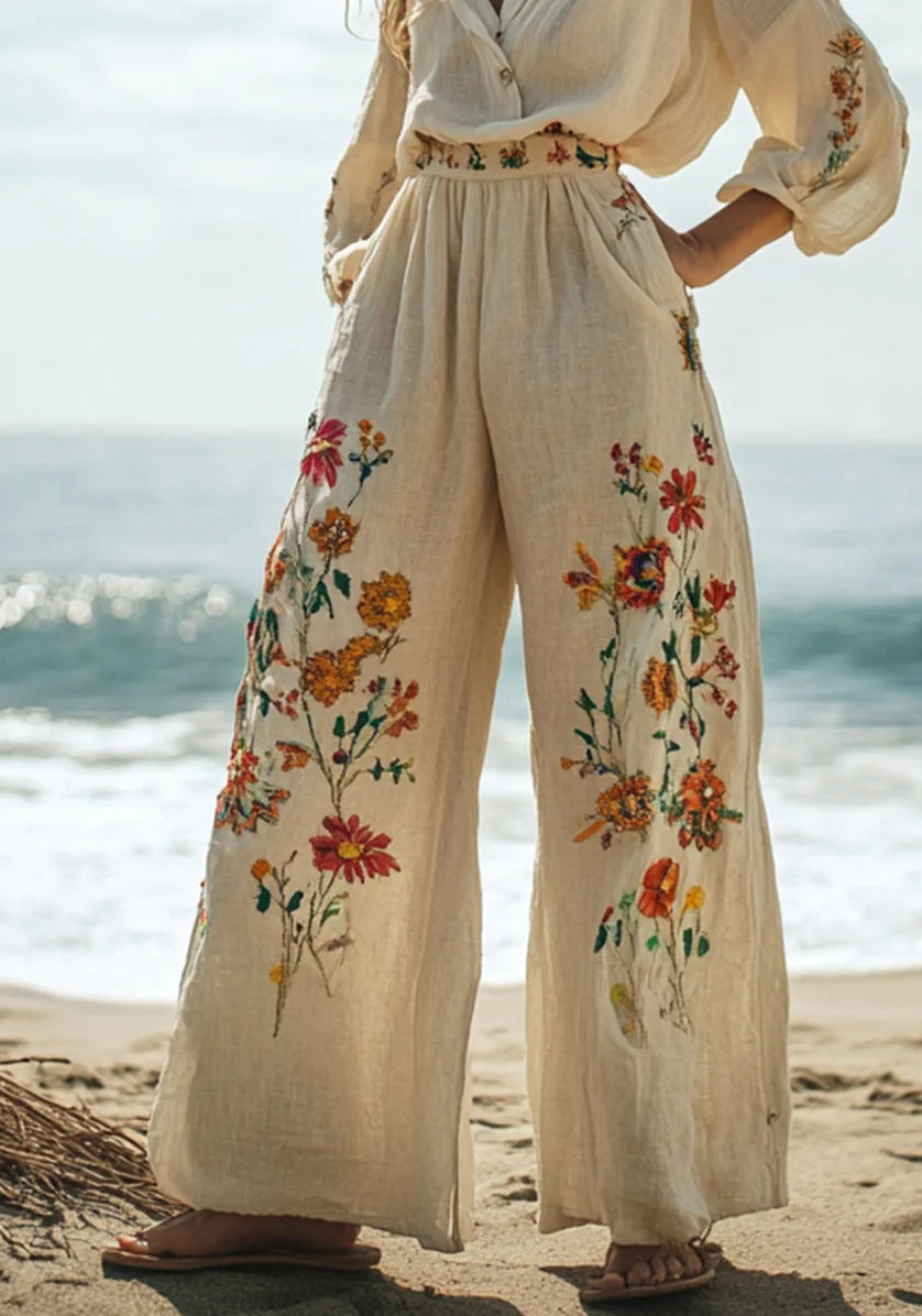 Womens Plus-Size Casual Wide-Leg Athletic Pants