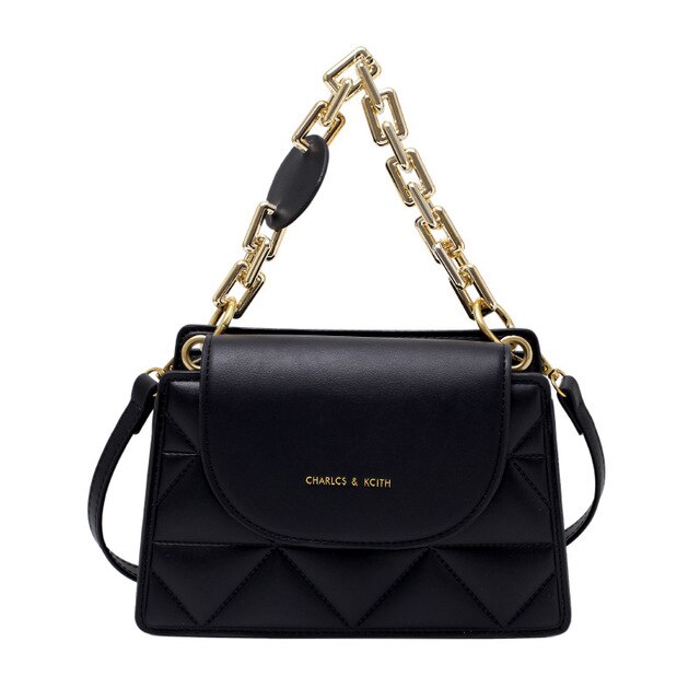 Women's Portable Small Square Bag Chain With Lattice Pattern