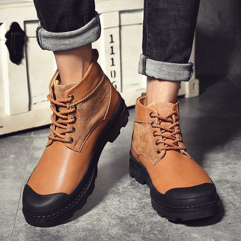 Men's casual plus fleece boots
