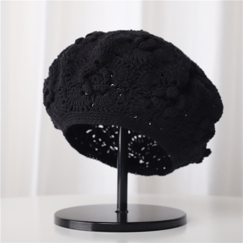Hollow Breathable Sun-proof Sweet Toe Cap Wool Beret
