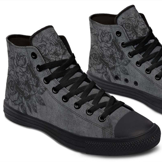 Men's And Women's Fashion Color Printing High-top Canvas Shoes