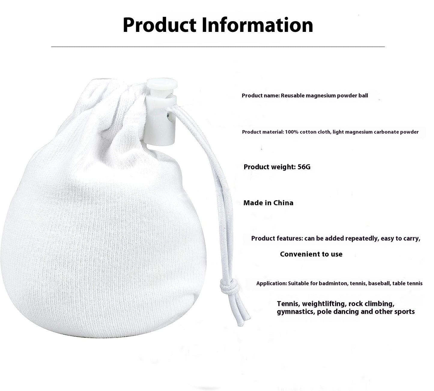 Rock Climbing Magnesium Powder Ball Sports Sweat-absorbent Anti-slip Powder