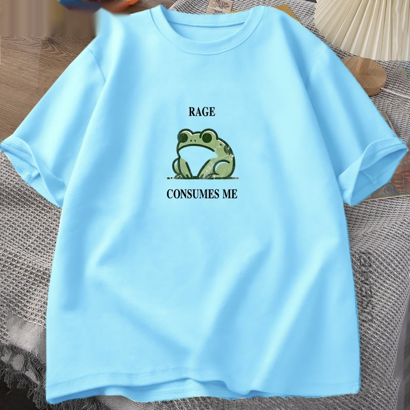Summer Loose Short Sleeves T-shirt Men's And Women's Round Neck