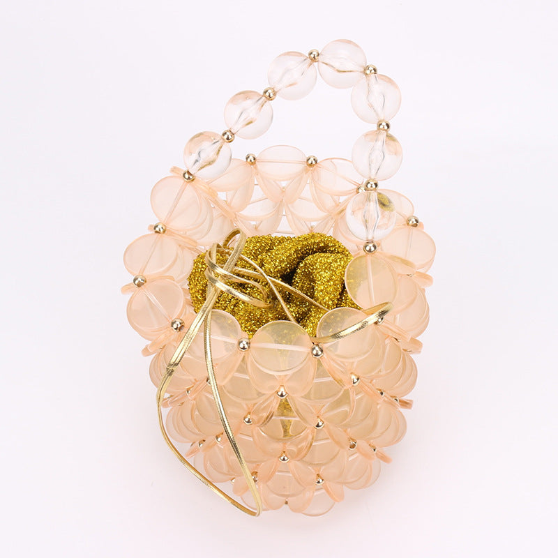 Golden inner pocket, leather cord shrink pocket