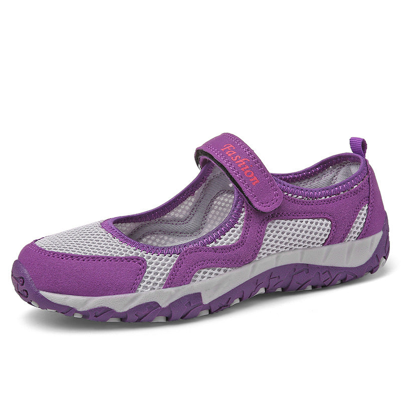 Summer Walking Women's Breathable Middle-aged Shoes Soft Bottom Non-slip