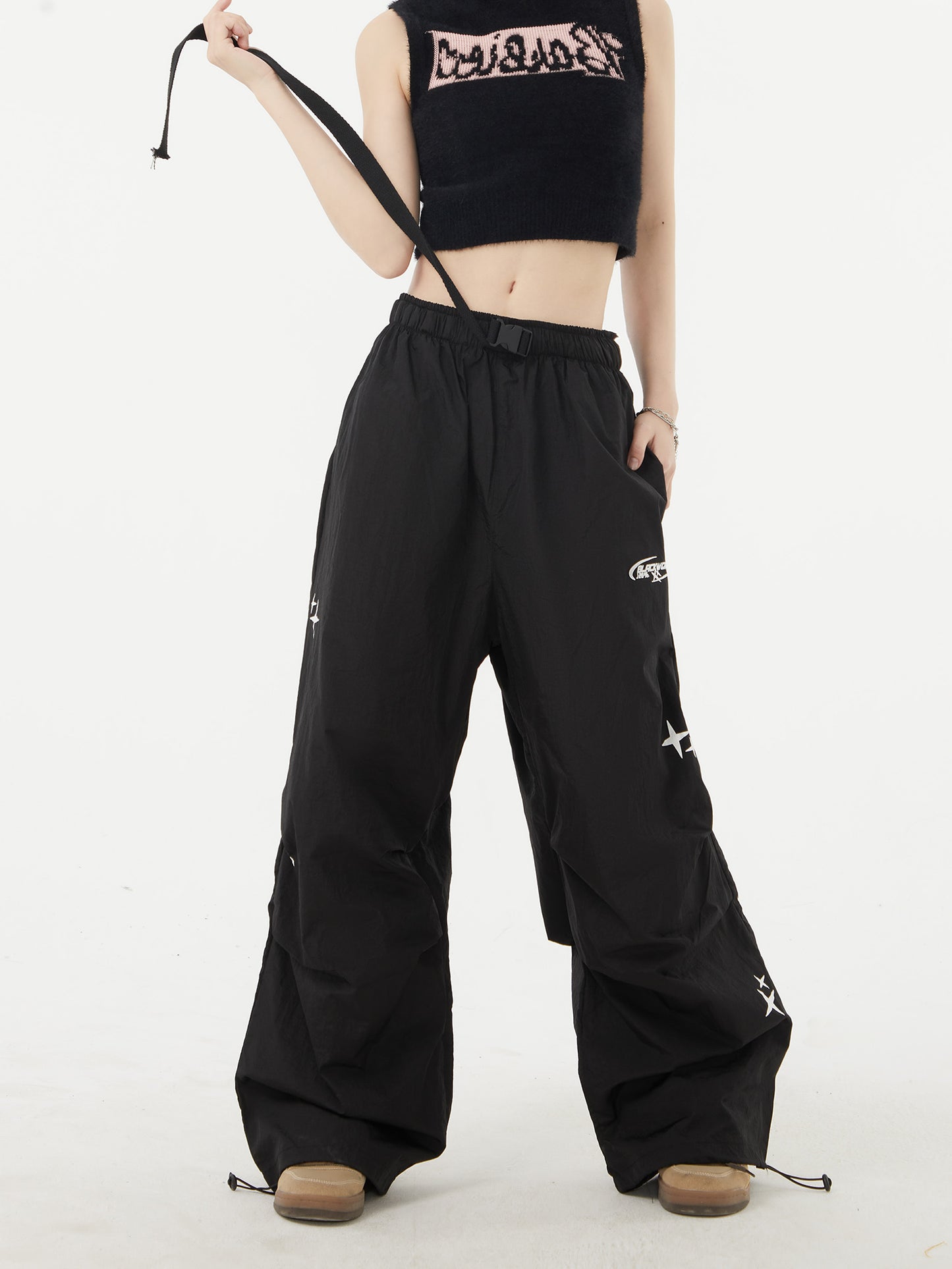 Loose Fitting And Quick Drying Retro Hip-hop Printed Waistband Casual Sports Pants