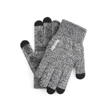 Touch screen gloves men's winter non-slip driving female students knitting wool couple plus velvet warm outdoor riding gloves
