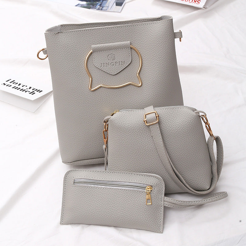 New handbag fashionears three piece tote bag all-match single shoulder bag large handbag