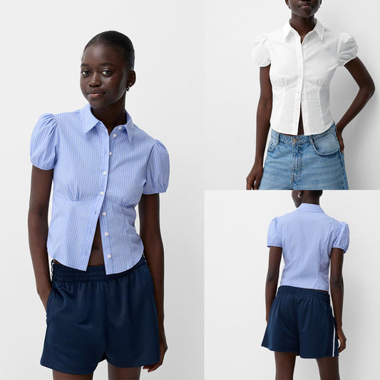 Women's Top Retro Simple Slim Shirt Temperament Commute