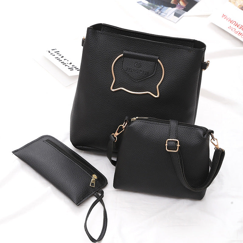 New handbag fashionears three piece tote bag all-match single shoulder bag large handbag