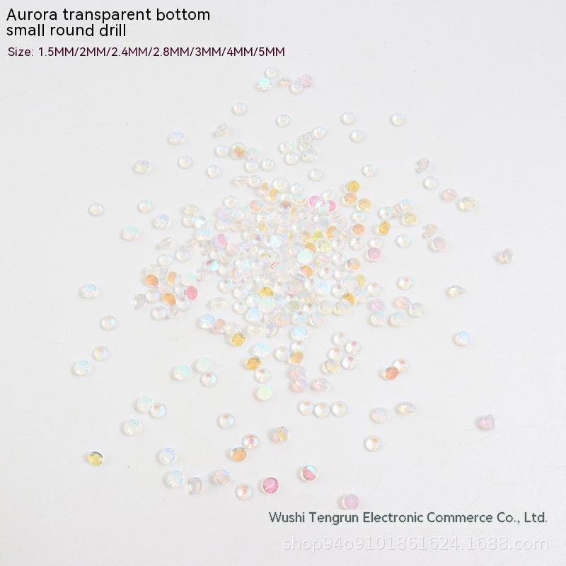 New Nail Ornament Nail Small Round Diamond Super Net Red Simple White Rhinestone Whole Bag