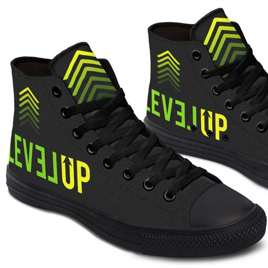 Men's And Women's Fashion Color Printing High-top Canvas Shoes
