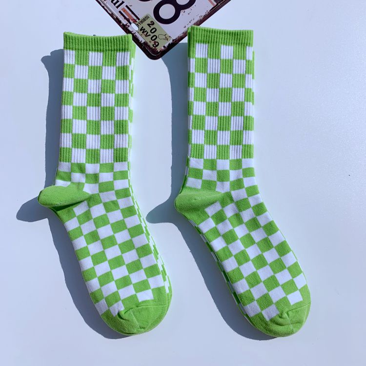 Socks Chessboard Socks Trendy Street European And American