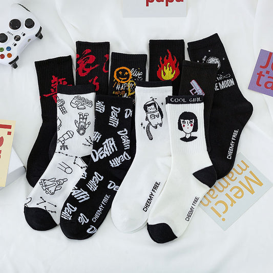 Preppy-style Womens High-top Athletic Odor-resistant Socks