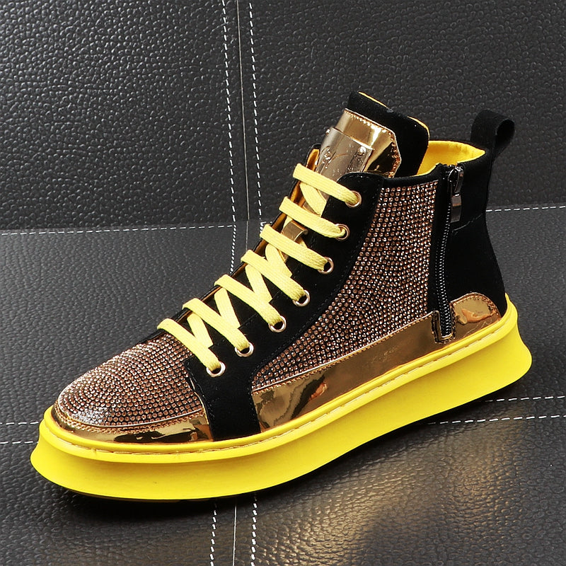 High-top Shoes Men's Fashion Personality Trendy Shoes Short Boots Cowboy Boots