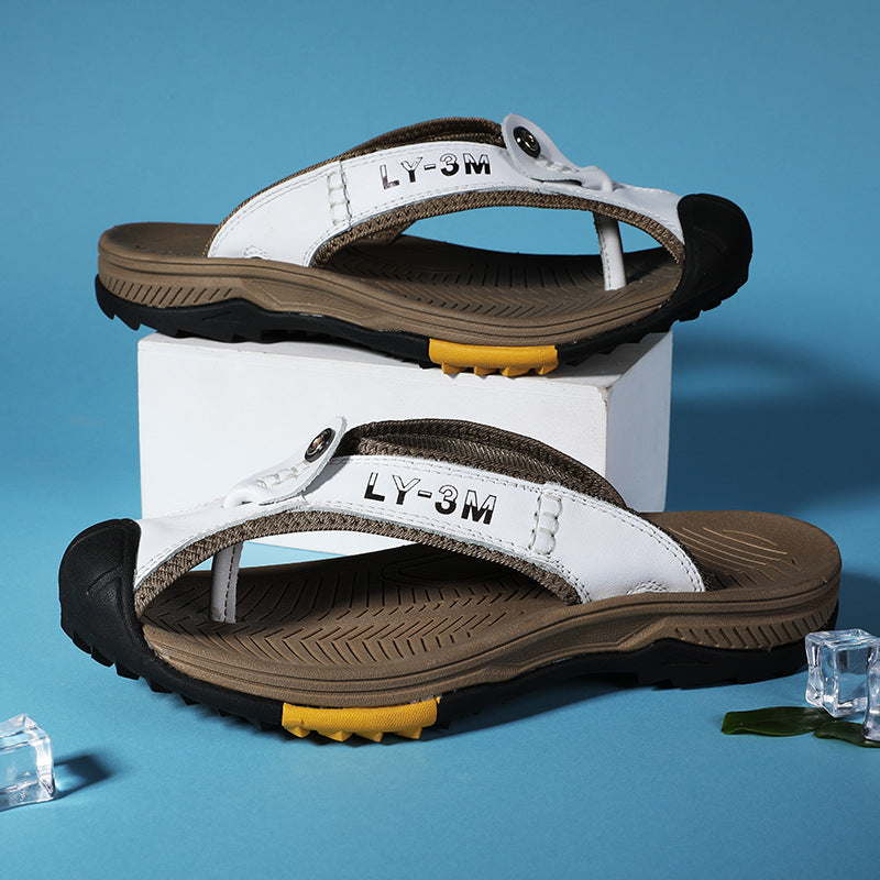 Casual lædersko herre sommer strandsko udendørs sportssandaler 45 klatre waders flip-flops