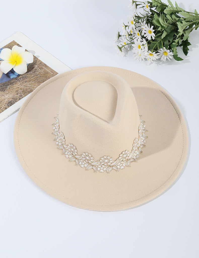 Broad-brimmed Hat Women's Fashion Lace Cowboy Hat