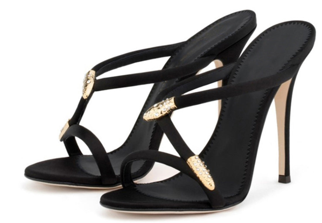 Sorte Stiletter Sandaler