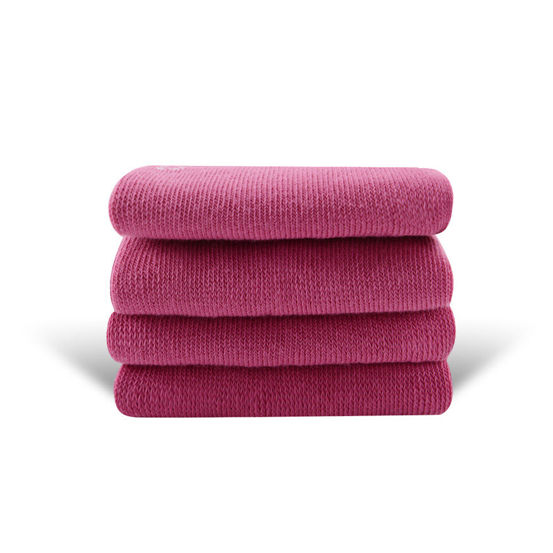 Solid Color High-elastic Mid-calf Boneless Macaron Colored Cotton Socks