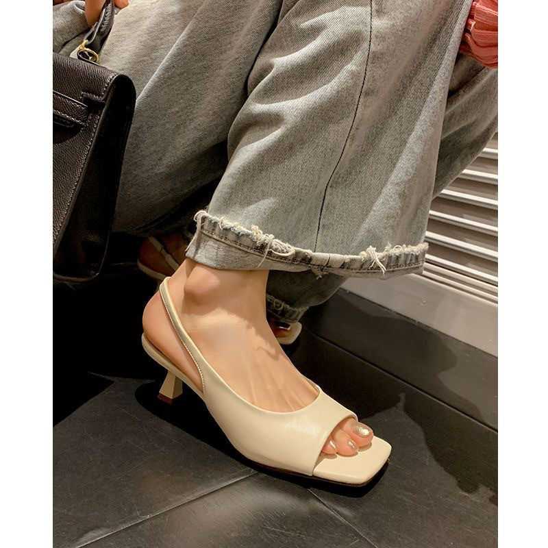 French Square Toe With Skirt Fairy Style Pumps