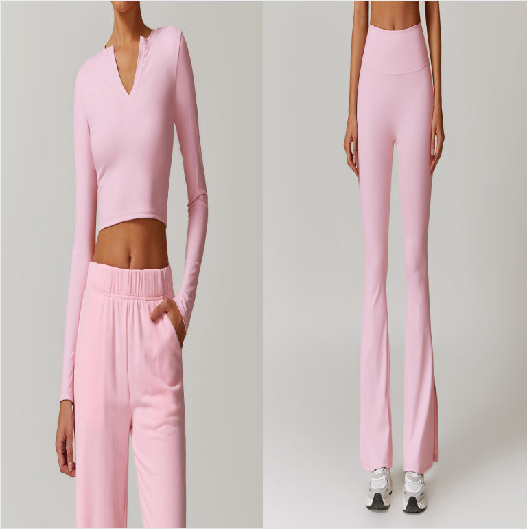 Skinny Peach Hip Raise Yoga Pants Running Sports Bell-bottom Pants