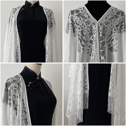 Summer Ladies Tassel Women's Thin Lace Shawl