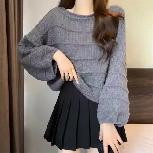 Retro Laid-back Knit Sweater Loose Fit