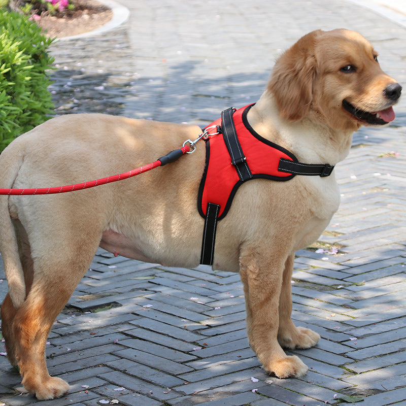 Nylon hundesele til mellemstore til store hunde, K9-polstret hundesele, ekstra reflekterende halsbånd, hvalpesnor, vest til kæledyr, hunde-vest, udstyr til huskyhunde