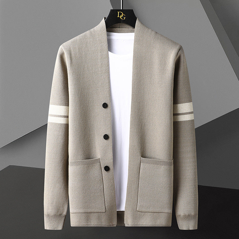 Ny Herre Overtøj Frakke Cardigan Casual Strikket