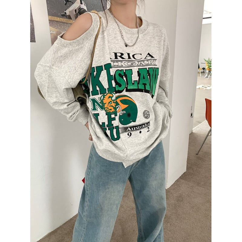 Women's Grey Sweatshirt With Niche Design