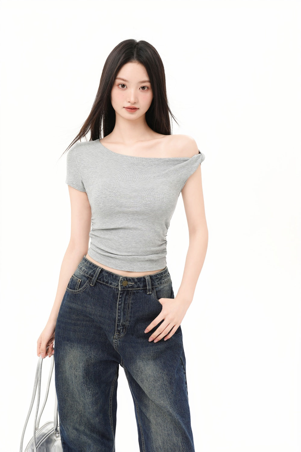 Short Off-shoulder Short-sleeved T-shirt Women's Off-shoulder Slim Short-sleeved Tops