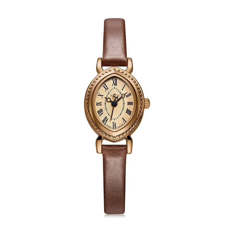 Oval Belt Quartz Movement Waterproof Compact Fashion Watch