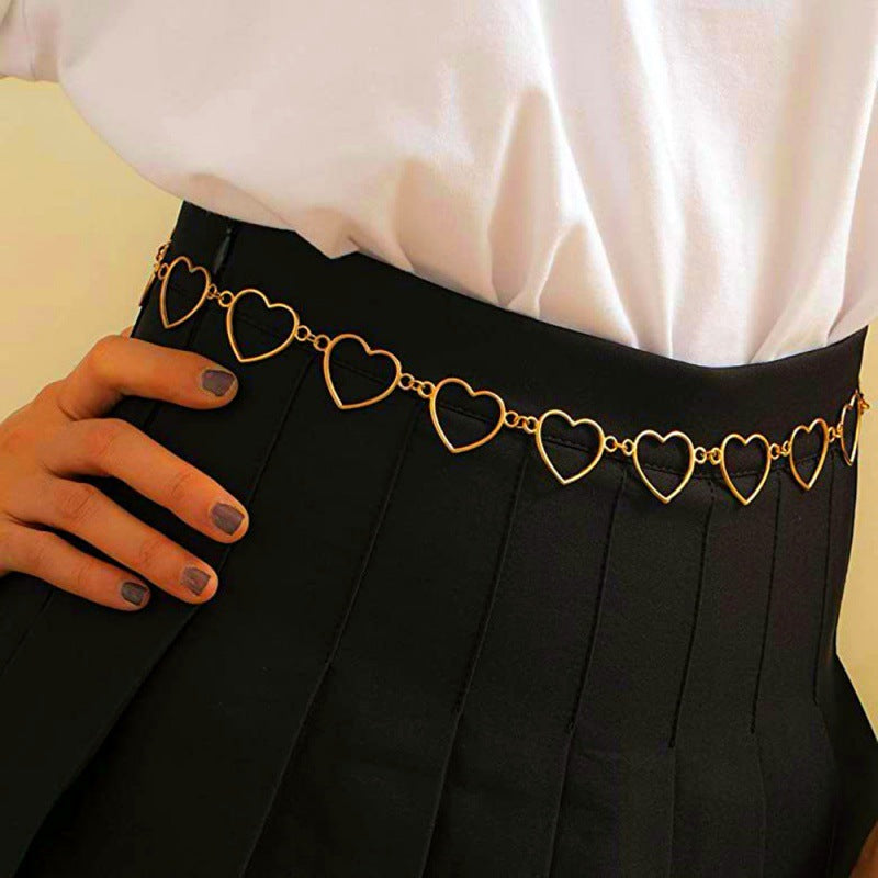 Retro Metal Hollow Waist Chain For Women, Versatile And Stylish