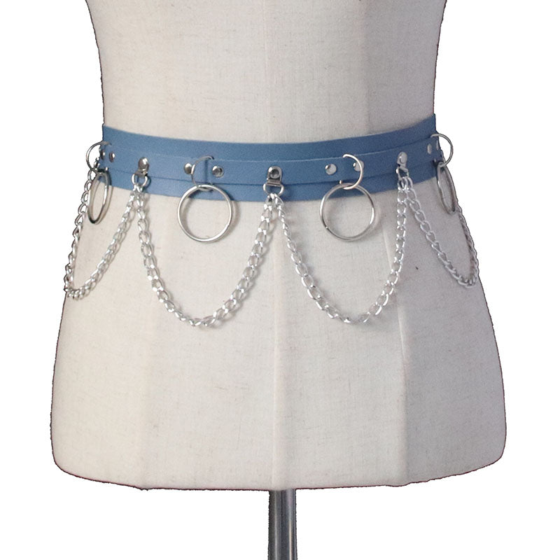 Europe And The United States Punk Wind Decorative Belt Personality Metal Chain Belt