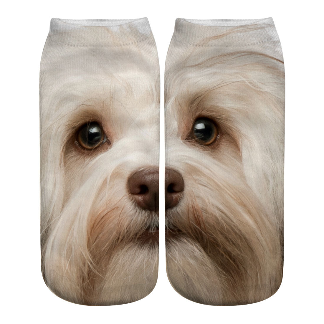 Big Face Cat 3D Printing Socks Short Tube Women's Boat