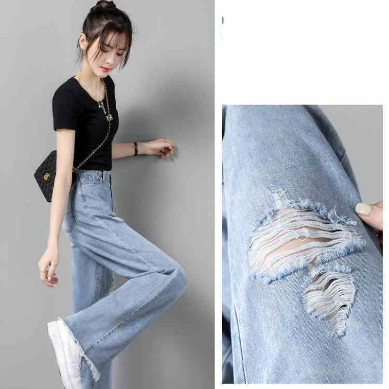 Straight Loose High Waist Small Wide Leg Pants Spring And Autumn