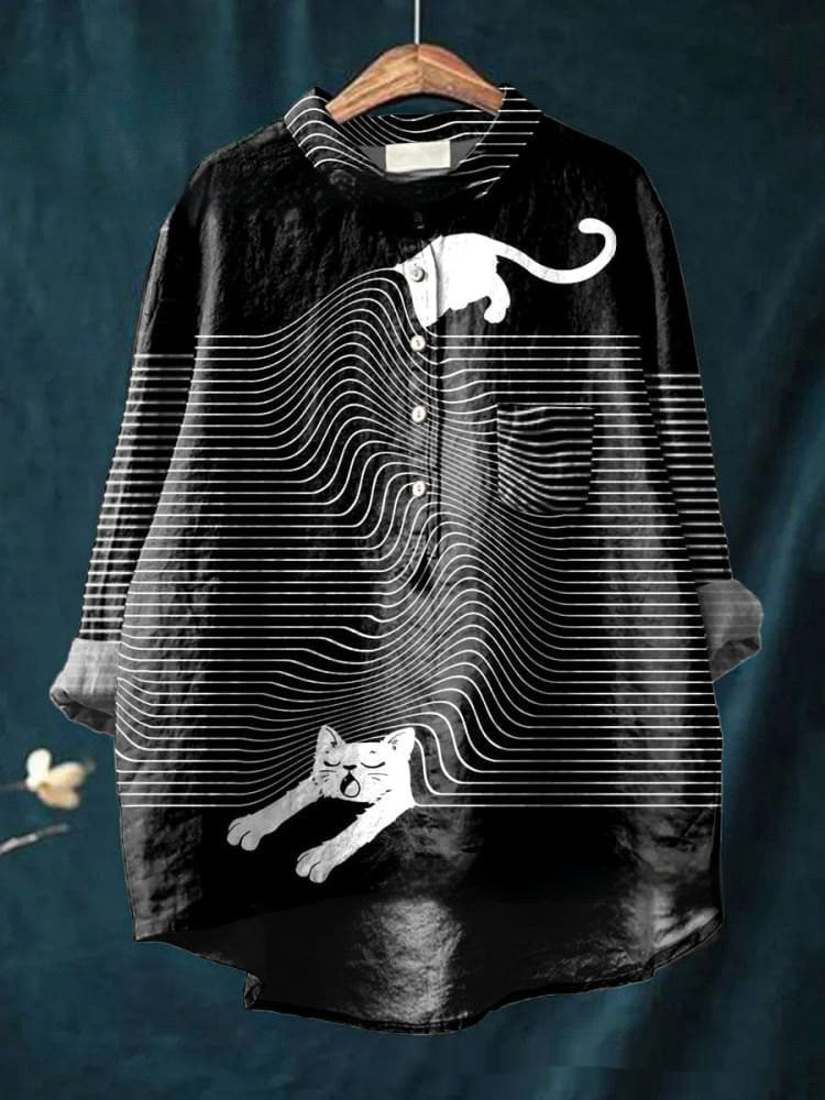 Ladies Fashion New Casual Shirt Animal Print Shirt