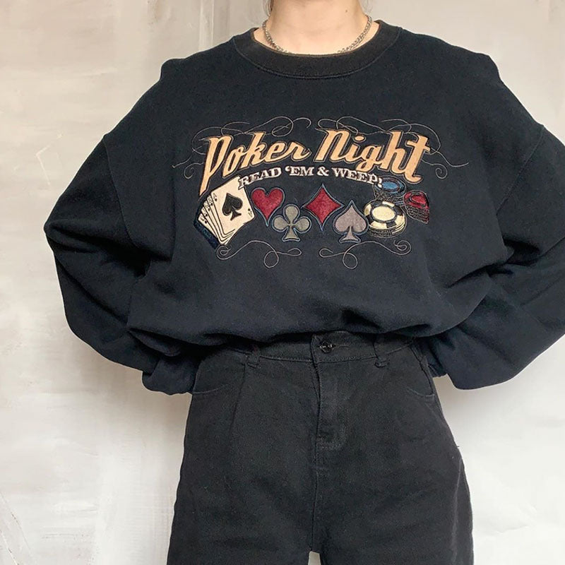 New Women's Round Neck Embroidery Loose And Slim Fashion Sweater