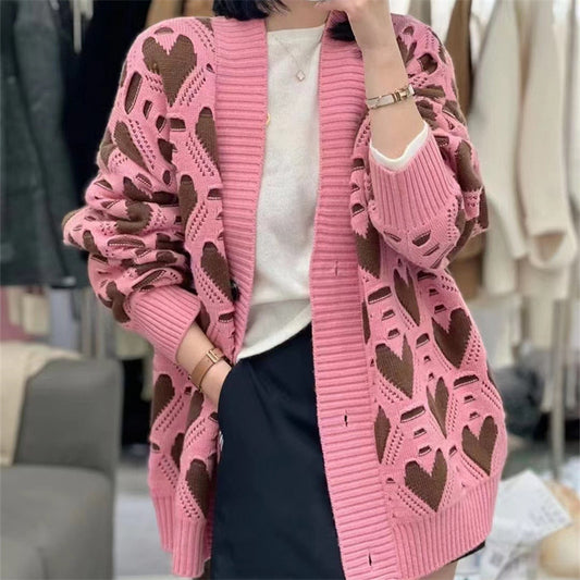 Thickened Assorted Colors Hollow Knitted Sweater Trendy