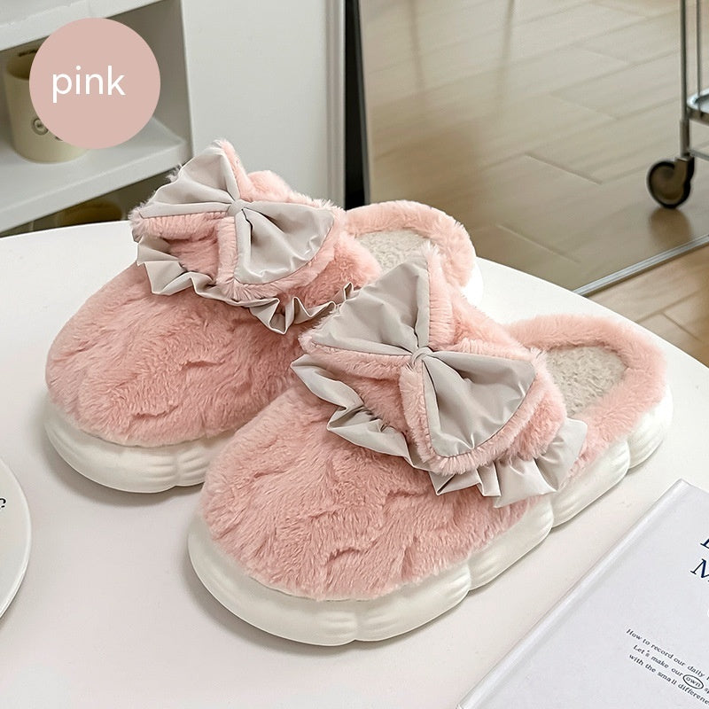 Couple Slippers Female Platform Bow