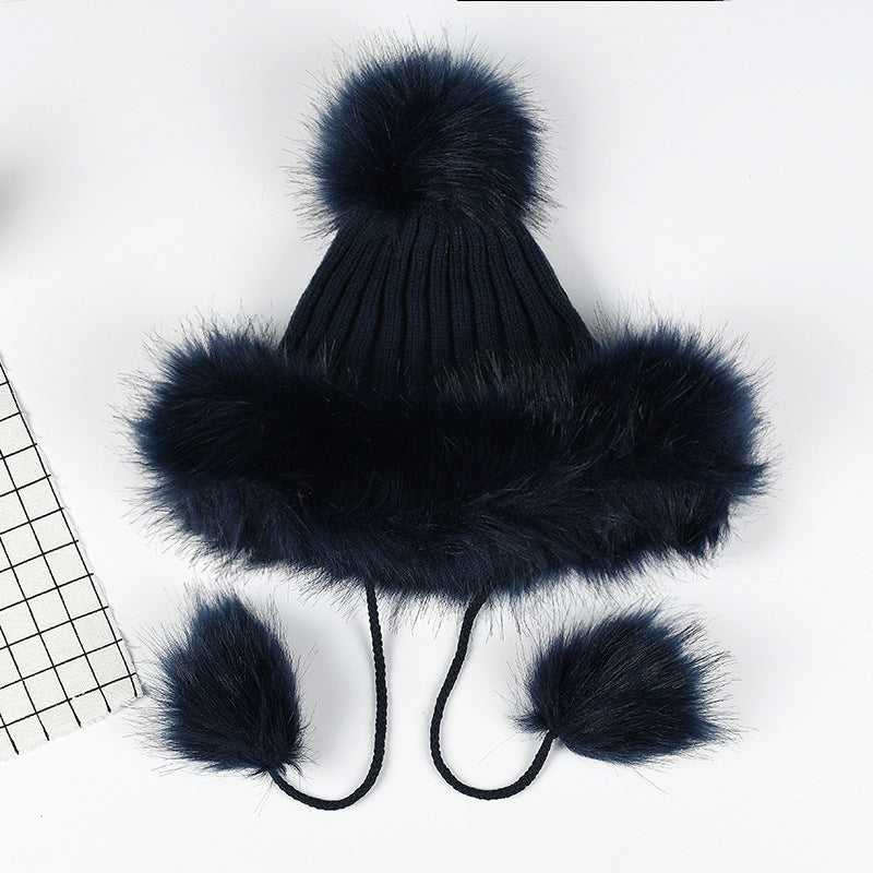 Women's Temperament With A Hundred Plus Thickened Fur Ball Hat